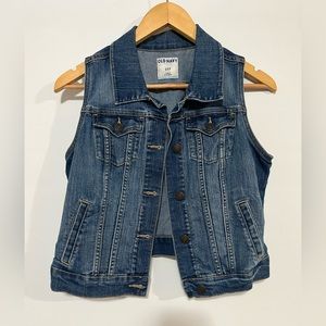 Cropped Denim Vest